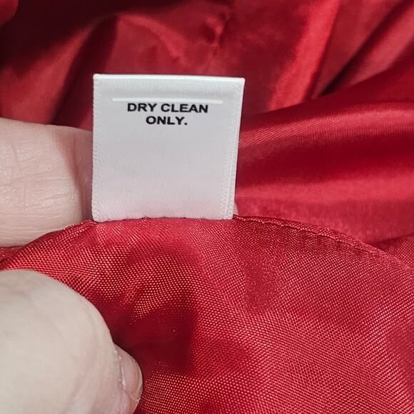 Cato Women Size 2X Red Waffle Weave Ruffle Collared Jacket Lined Professional - Picture 5 of 8